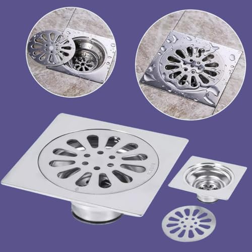 Ralo Inteligente 9,5x9,5 Luxo Aço Inox Prateado Quadrado