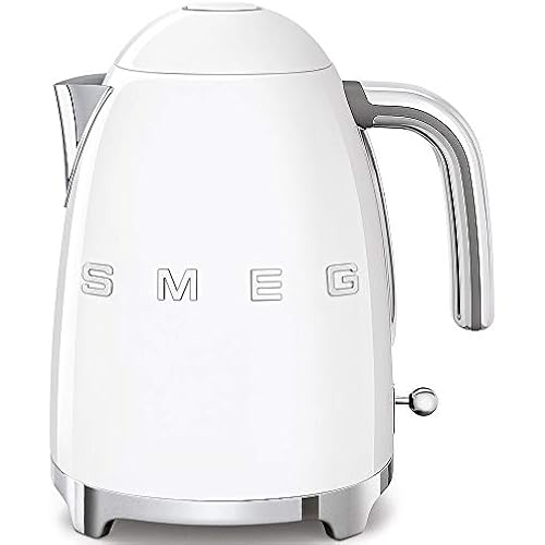 SMEG KLF03 Electric Kettle 1.7L (7 Cup), Retro Hot Water Boiler for Tea & Coffee, Fast Boiling, Auto Shut-Off, Soft Open Lid, 360° Swivel Base Countertop Kettle – White