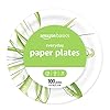 Amazon Basics Everyday Paper Plates, 8.62 Inch, Disposable, 100 Count