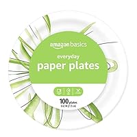 Amazon Basics Everyday Paper Plates, 8.62 Inch, Disposable, 100 Count
