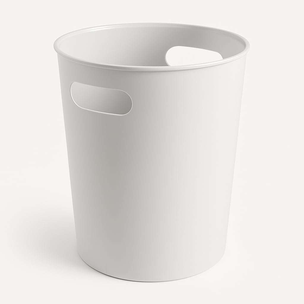 Plastic Wastebasket 2 64 Gallon Soft Silver Grey Trash Can with Sleek Modern Design for Bathroom Bedroom Office