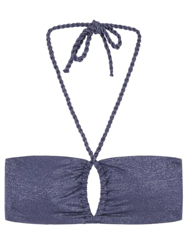 Bikini bandeau haut de gamme bleu marine scintillant pour femmes