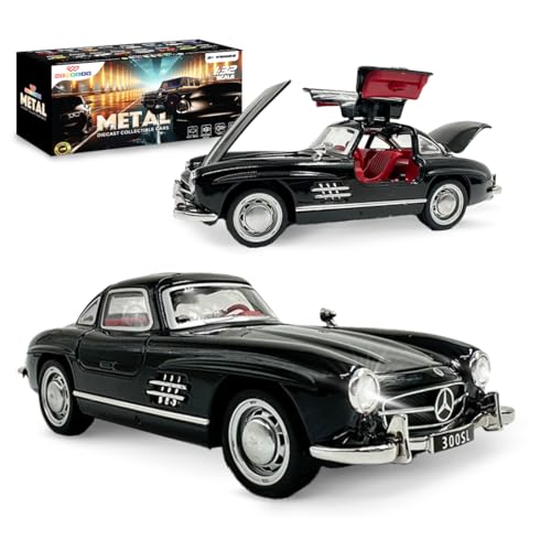Image of Wembley Kids Die-Cast Metal Vintage Car| Premium Pull-Back Toy with Openable Doors| Engaging Lights & Sound| Battery Operated Rechargeable Car Toy| Ideal Gift Option for Boys Age 5+ (Black)