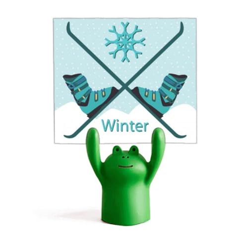 Support de mémo bottes de ski aquarelle grenouille pour bureau