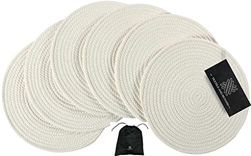 Textile and Beyond Periodic tablepads Kitchen Dining Table Set of 4 6 8 Piece Cotton placemats Home Decor Cloth mat for Plastic sheeting hot pan Holder Wooden Centre Table Plate Sheet Floor mat 3.1