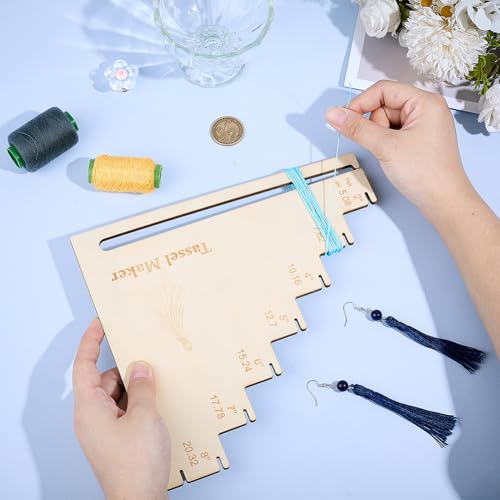 BENECREAT Wooden Tassel Maker, 7-Size Tassel Making Ruler - Image 3