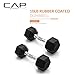CAP Barbell 10 LB Rubber Coated Hex Dumbbell Hand Weight - Pair | Chrome Handle