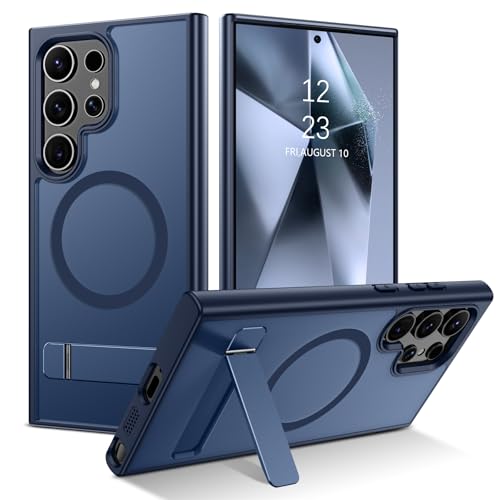 Coque Samsung S24 Ultra translucide mate antichoc avec béquille et aimant MagSafe