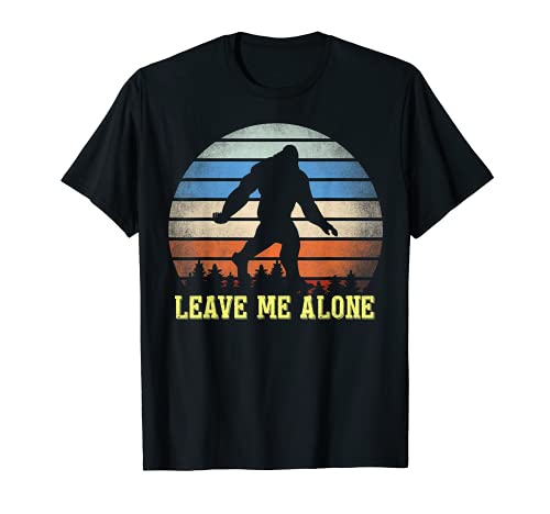 Leave Me Alone Funny Bigfoot Gifts Retro Sasquatch Yeti Camiseta