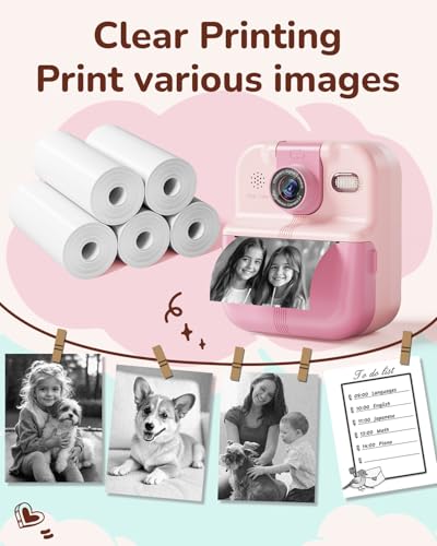 Image of 5 Rolls White Paper Refill Compatible with ESOXOFFORE & Liscuty P02 (NOT for K23) & Most Kids Cameras, Compatible with NDYIN D20 D21 Phomemo Memoking T02 M02 Printer Paper, 56MM*6M /Roll, BPS /BPA-Free