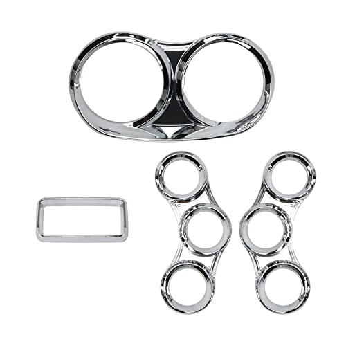 LOSTAR Peterbilt Center Gauge Cover Kit, Instrument Dash Gauge Covers with Visor Chrome Compatible with 2006-2020 Peterbilt 379 384 386 387 by LOSTAR - Image 2