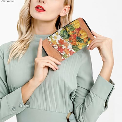 Image of COEQINE Ladies Wallets Pink Leopard Heart Black Printed Leather Phone Long Clutch Purses Check Coin Change Holder