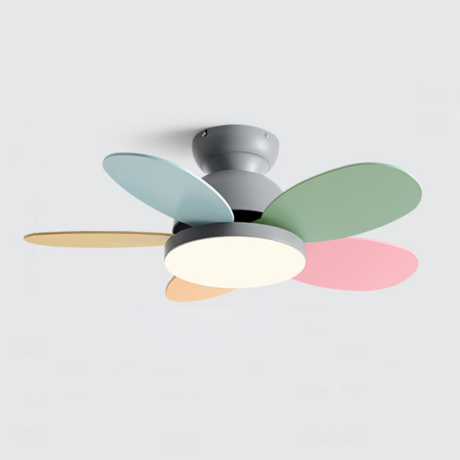 Moddeny 36 inch Ceiling Fan With Lights and Remote, Modern Flush Mount Ceiling Fans, 6 Speed, 3 Color Dimming, Reversible DC Motor, Quiet Grey Ceiling fan for Bedrooms Living Rooms Kitchens