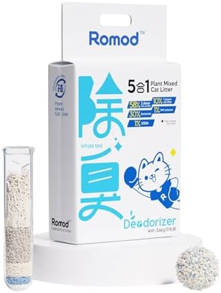 5-in-1 Tofu Cat Litter, Mixed Cassava, Bentonite, Baking Soda, SA...