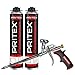 Produktbild PRITEX  Bauschaum Set aus 2 x 750 ml Pistolenschaum inkl. Schaumpistole  Montageschaum zum Verfüllen, Dämmen & Abdichten  PU-Schaum mit hervorragender Schall- & Wärmedämmung  Bauschaum