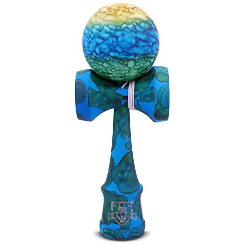 Kaleb USA Full Marble Swirl Kendama and Extra String (Earth)