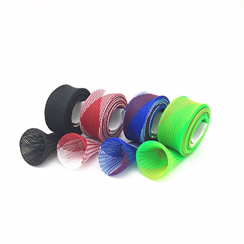 LYFZ 4 Pack Rod Sock Fishing Rod Cover Braided Mesh Rod Sleeve Pole Glove Protector Cover for Casting Sea Fishing Rod