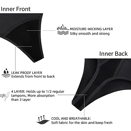 Mordlanka Period Underwear for Women Nylon Period Thong Leak Proof Panties Sexy Period Panties2