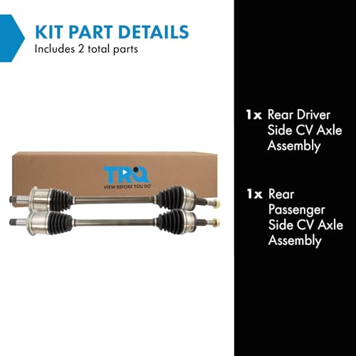 Image of TRQ Rear Driver and Passenger Side CV Axle Assembly Set 2 Piece Compatible with 05-08 Chrysler 300 Touring Limited RWD 07-08 Dodge Charger V6 2.7L 3.5L 06-08 Magnum SXT SE 2005