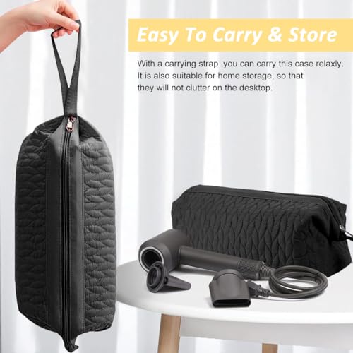 Image of MAYCREATE Airwrap Travel Case for Dyson /Shark Flexstyle, Black | Hair Dryer Bag Storage, Protects Styling Tools, Compact Fabric Pouch, Easy Zip Access, Dyson Bag Organiser