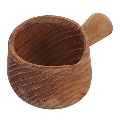 GRIRIW Wooden Milk Cup Coffee Container Tea Pitcher Frothing Pitcher Mini Containers Sauce Cup Small Pitcher Creamer Jar Creamer Pitcher Espresso Creamer Cups Syrup Creamer Container