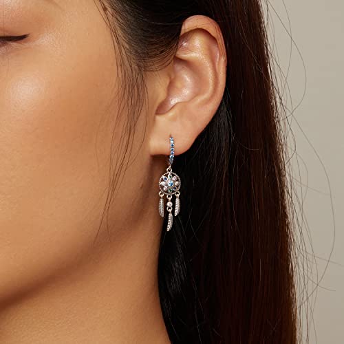 Boucles d'oreilles pendantes attrape-rêve bohémien femmes style boho