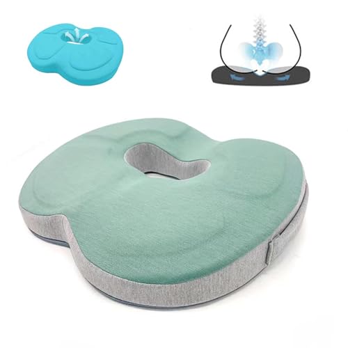 Auoketuo Cuscino Antidecubito – Cuscino Ortopedico a Ciambella, efficace contro emorroidi, problemi alla prostata, dolore al coccige, sciatica e mal di schiena, ideale per casa e ufficio (verde)