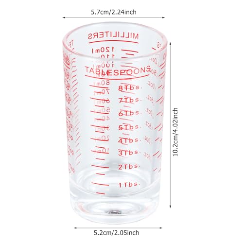 Shengxi Measuring Cup, 120 ml Espresso Shot Glasses, Transparent, 1 Piece, 5.5 x 5.5 x 8.5 cm - Image 2