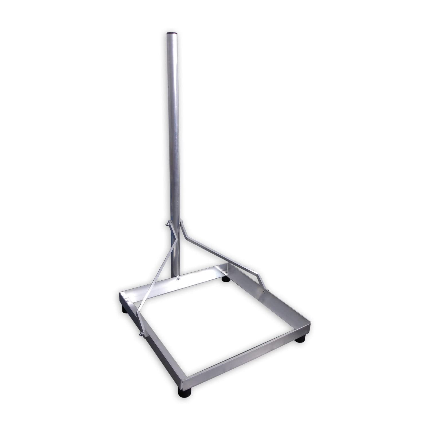 SCHWAIGER -BAS5550 011 - Soporte de satélite para balcón | aluminio | longitud del mástil 1 m | diámetro 40 mm | ideal para balcón y patio | patas móviles | independiente | plata