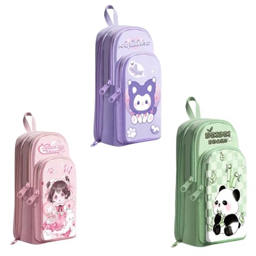 Image of Invite Capybara Pencil Case - 3 Compartment Large Capacity Aesthetic Pen Pencil Pouch for Girls | Cute Multifunctional Stationery Organizer for School & Office (Capybara Pencil Pouch)