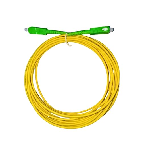 ATEVON SC/APC to SC/APC Single Mode Fiber Optic Cable 1M – Simplex 9/125um Patch Cord, LSZH Yellow Jacket OD 3.0mm – High-Speed Internet & Network Connectivity