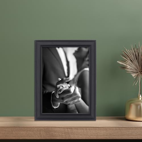 Image of Lawrence Frames Classic Bead Picture Frame, 5x7, Black