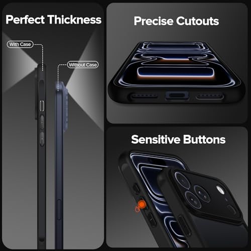 Image of ivoler 3-in-1 Case for iPhone 17 Pro Max 6.9 inch, Matte Black