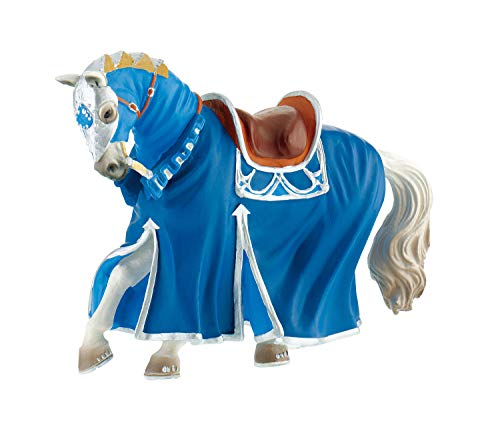 Bullyland 80769 - Spielfigur Turnierpferd Blau, ca. 14,5 cm, detailgetreu, PVC-frei, ideal als kleines Geschenk für Kinder ab 3 Jahren