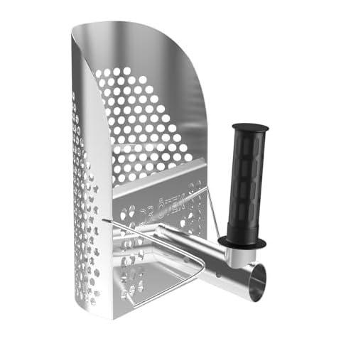 DR.ÖTEK Stainless Steel Sand Scoop for Metal Detecting, Heavy Duty Shovel Sand Sifter for Beach, Anti-Rust Metal Detector Accessories, Flea Rake,Digging Tools for Sand Sifting and Treasure Hunting Cover