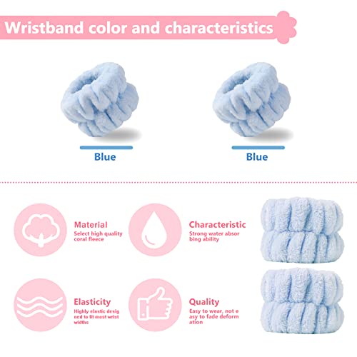 Image of Wrist Bands for Washing Face, Arm Face Wash Wristbands, Wrist Towels Cuffs for Washing Face, Wrist Water Catcher, Microfiber Spa Skincare Sweat Wristbands for Women