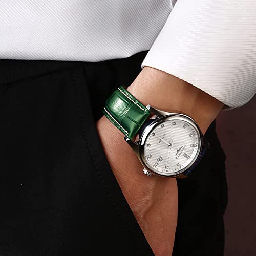 Image of Moran Quick Release Leather Watch Band 18mm 19mm 20mm 21mm 22mm 23mm 24mm Replacement Calfskin Strap for Men Women