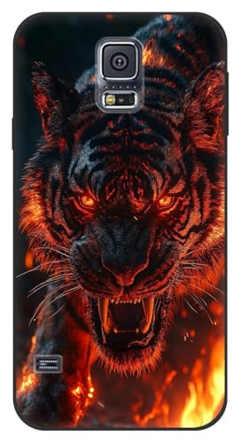 YonderYM kompatibel mit Samsung Galaxy S5 Hülle Schwarze Mode Chic Muster Handyhülle Premium Silikon Handyhülle – Kratzfeste und Stoßfeste Schutzhülle Süße Muster01