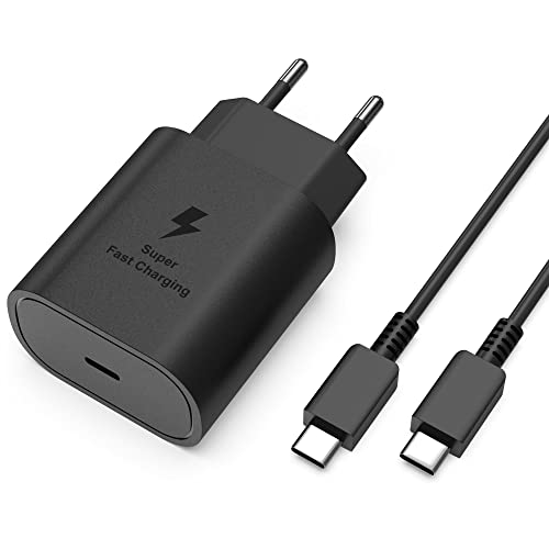 Chargeur USB C Rapide pour Samsung A33 5G, A13, Galaxy S21, S21 Plus, S21 Ultra, S20, S20+, S20 Ultra, S22, S22+, S22Ultra, A52 5g, Note 20, Adaptateur Secteur Universel 25W avec Cable USB C 1.5M Cover