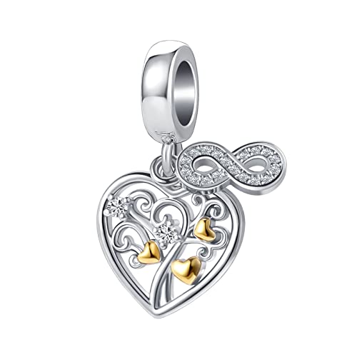 YQSLIN Family Tree Of Life Heart Bead Charms Compatible with
