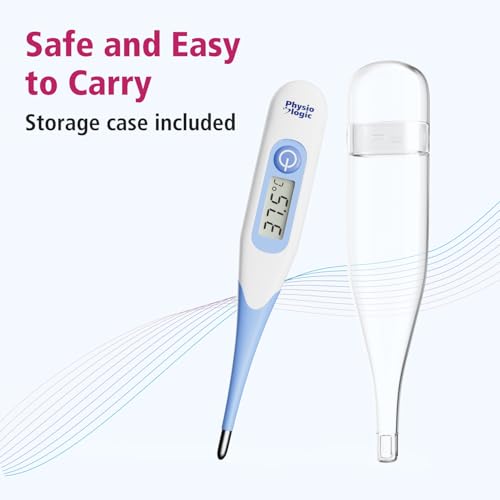 Physio Logic DigiFlex10 Thermomètre Numérique Oral, Rapide 10-Second Lecture: Conseil flexible, Imperméable, Oral, Rectal & Utilisation sous les bras, rappel de mémoire, signal sonore