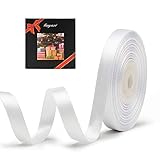Solid Color Double Faced White Satin Ribbon 3/8' X 25 Yards, Ribbons Perfect for Crafts, Wedding Decor, Bow Making, Sewing, Gift Package Wrapping and More