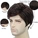 Kalyss Short Brown Synthetic Hair Wigs for Men Subtle Wavy Side Parting Natural Looking Men’s Wig (#4)