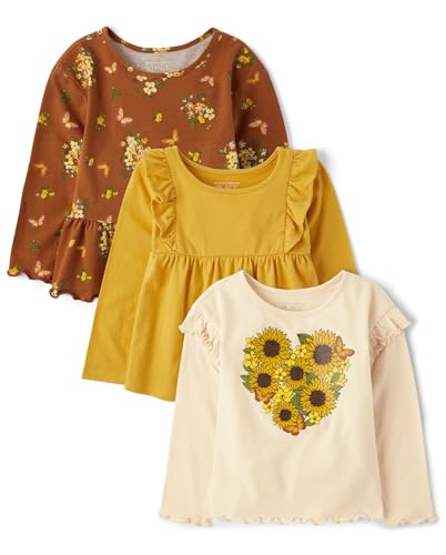 Image of The Children's Place Girls and Toddler Long Sleeve Everyday Casual Knit Shirt