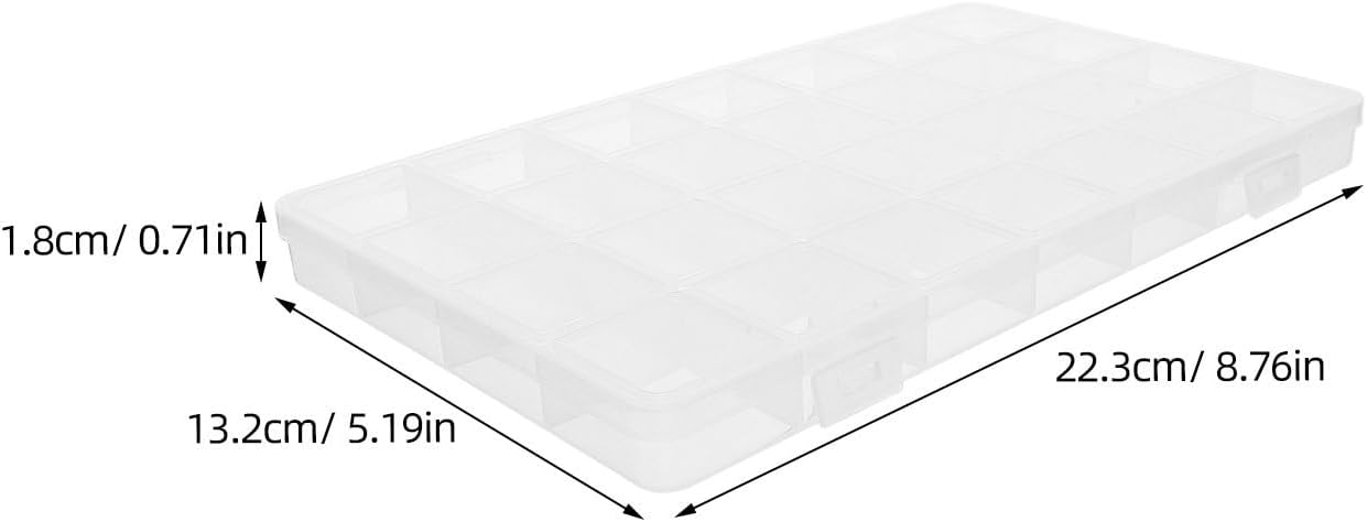 HAPINARY 6pcs Clear Plastic Bead Storage Containers - 28 Compartment Divided Organizer Box for Beads Jewelry Accessories Fishing Tackle and Art Craft