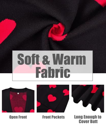 CARCOS Plus Size Cardigan Sweaters for Women Open Front Long Sleeve Oversized Winter Knit Cardigan Coats Pockets XL-3XL3