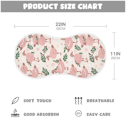 Cute Winter Light Pink Playful Mallard Duck Cotton burping Cloths for Babies Soft Touch washcloth for Gender Neutral Set of 2, 22x11in4