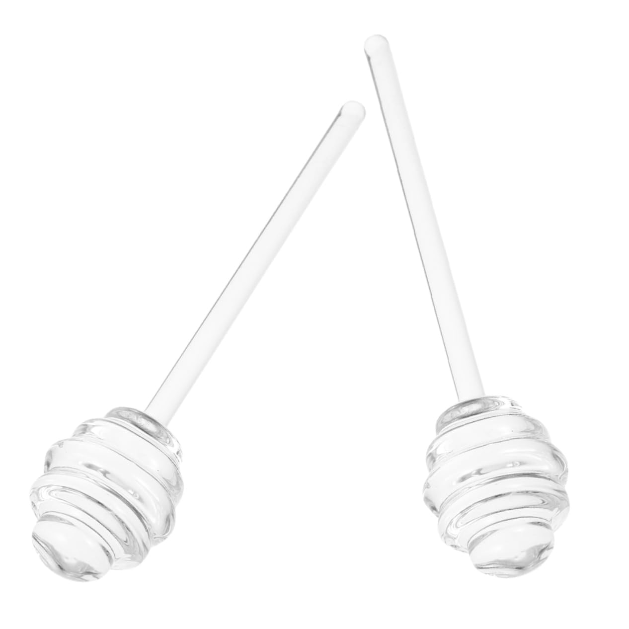 CIYODO 2Pcs Transparent Honey Dippers Wear Resistant Honey Sticks for Kitchen Must Haves Jam Molasses and Tea Mixing