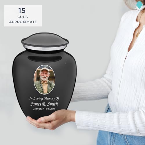 Image of Geturns Embrace Adult Personalized Picture Cremation Urns for Human Ashes I Large Photo Charcoal Funeral Urn for Men and Women I 200 lbs