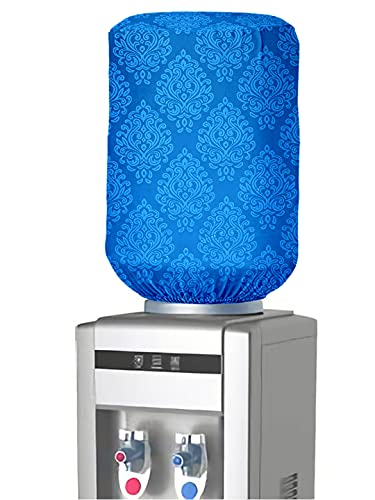 Image of Cortina Self Print Water Dispenser Bottle Can Cover | Elastic Closure | Machine Washable | Polyester Material | Environmental Friendly | Digital Print | 45cm x 42cm x 43cm | 20 Liters | Blue 1